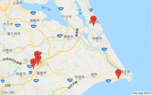 鹿嶋の保険相談窓口のマップ